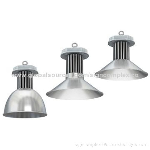 120W LED High Bay Light with Die-casting Aluminum Alloy, Glass Lens and 18 Pieces of LEDs